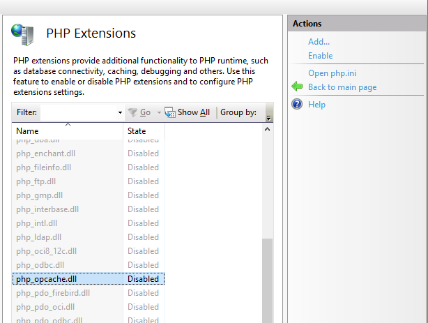 Extensions dll. Php Extensions. IIS 10.0 Express что это.