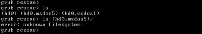 Error unknown filesystem windows 10 что делать