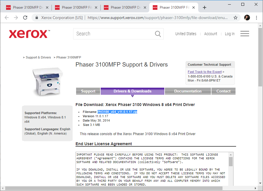 Xerox phaser 3100 mfp драйвер windows 10 x64